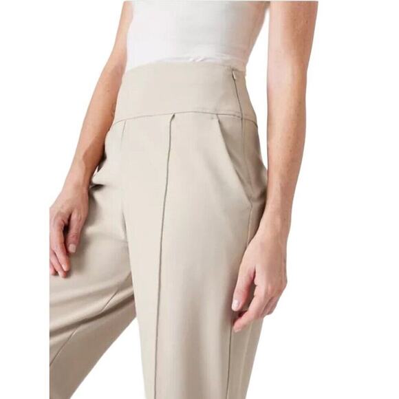 Athleta Stellar Wide Leg Crop Pant Women 14 Abalone Grey Beige Stretch Wide Leg - Picture 4 of 16